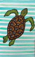 Striped Sea Turtle Watercolor