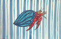 Striped Hermit Crab Watercolor